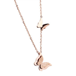 Butterfly necklace in minimalist style