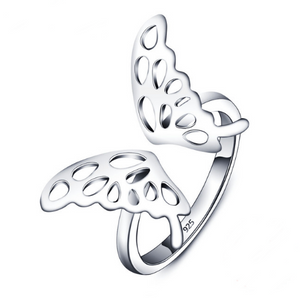 Butterfly rings, adjustable size, made of 925 sterling silver