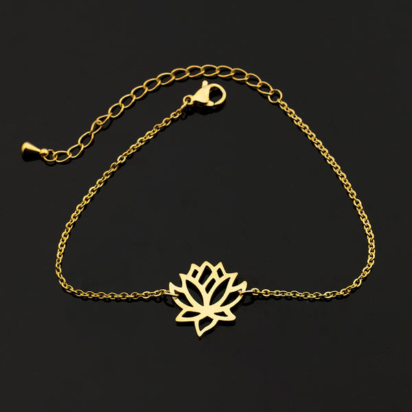 Zen Pond Lotus Flower Bracelet gold 1