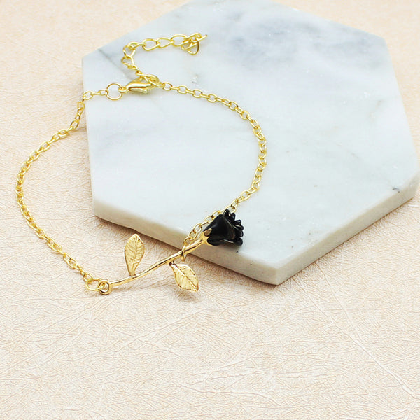 Black Rose Bracelet