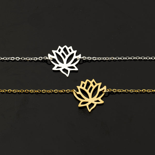 Zen Pond Lotus Flower Bracelet silver and gold
