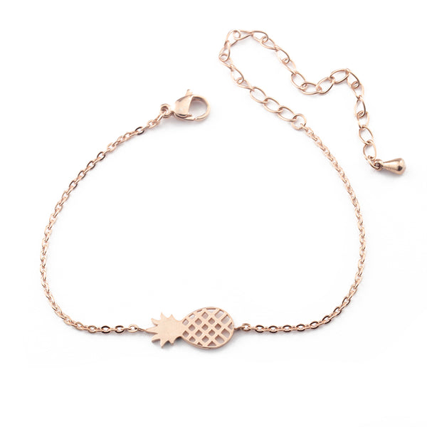 pineapple charm bracelet (rose gold)
