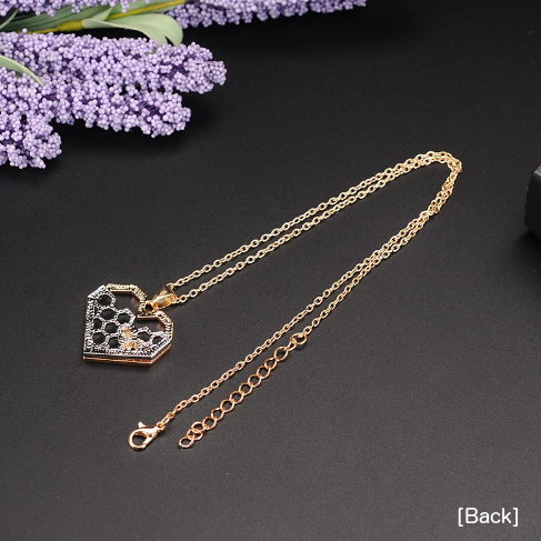 bee necklace back side view