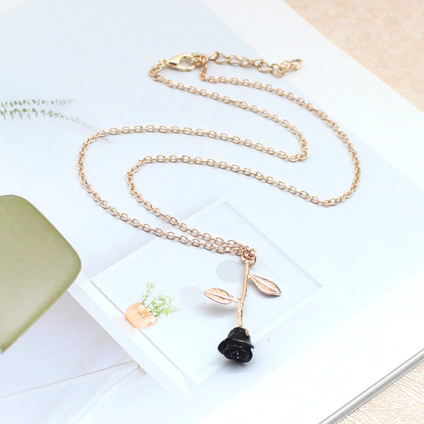 Black rose necklace Fashion necklace for women Cheap neclace (full view)
