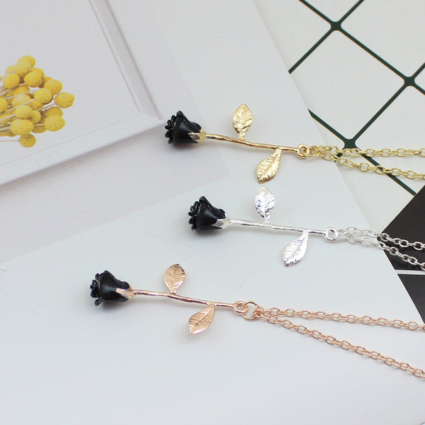 Black rose necklace Fashion necklace for women Cheap neclace (in three colors)
