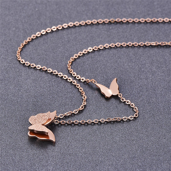 Butterfly necklace Charm necklace for women (in rose gold plating)