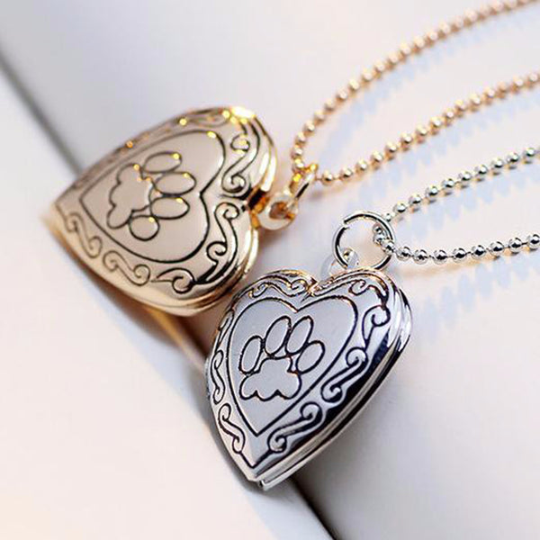 Paw print necklace Locket charm necklace for women 2