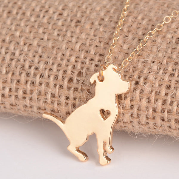 Pit bull dog necklace Charm necklace for women (gold version)