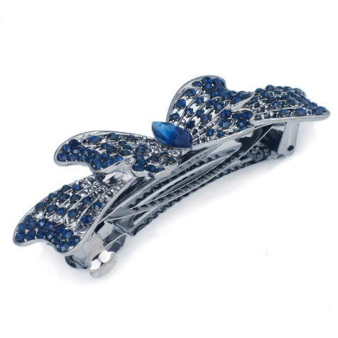 Ribbon butterfly hair clips hair barrettes (side view)