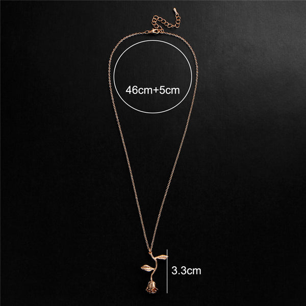 dimensions for the Rose necklace for women flower neclace charm necklace