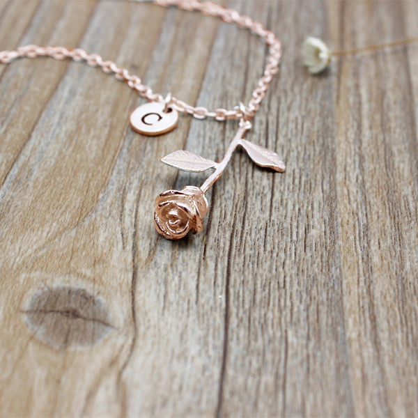 Rose necklace close up (letter C)