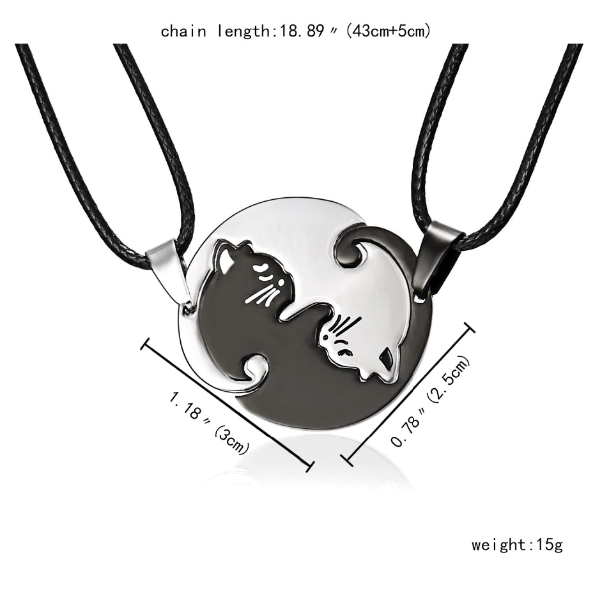 Yin Yang cat necklace 2