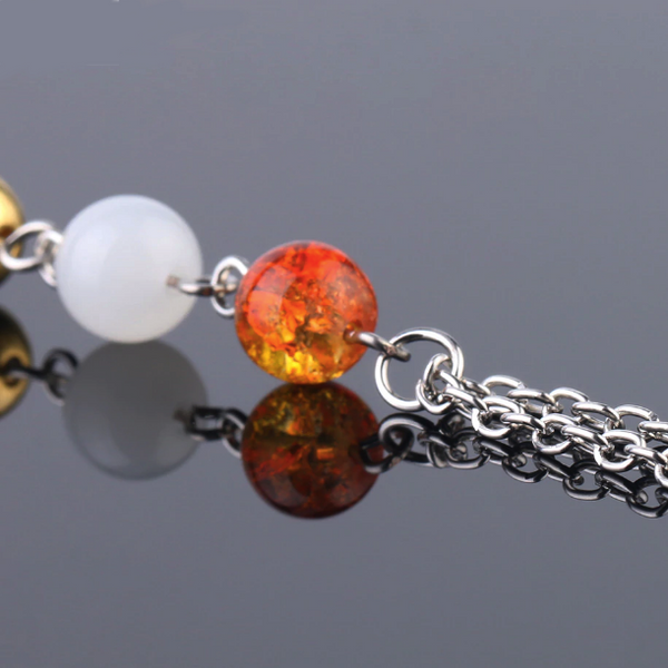 Solar system necklace Women necklace Fashion necklace for women (close up view 2)