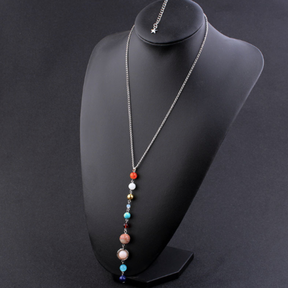 long silver necklace