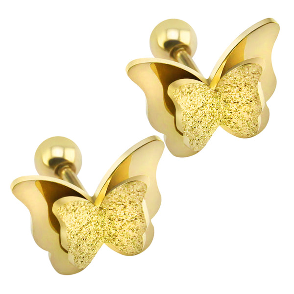 Butterfly earrings Stud earrings for women Cheap earring  (gold)