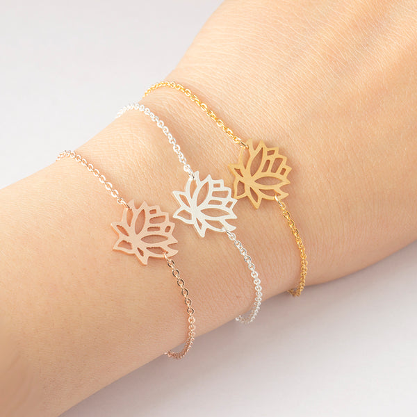 Zen Pond Lotus Flower Bracelet on model