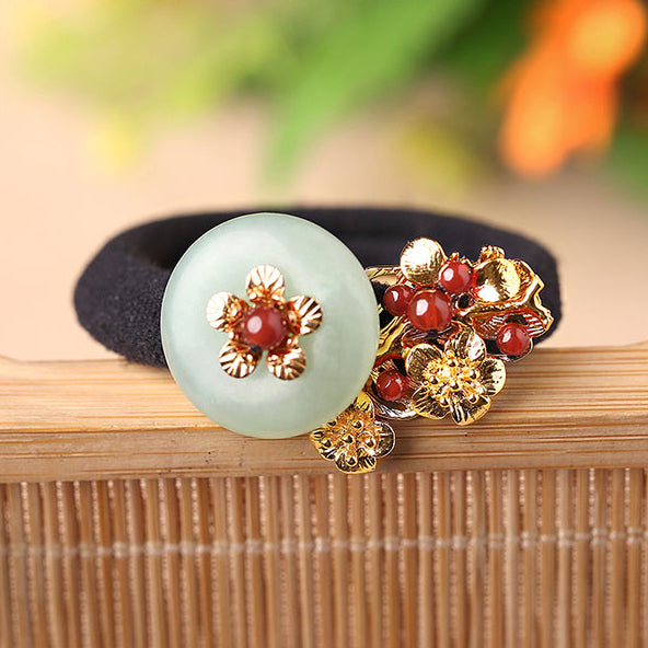 oriental style hair scrunchies