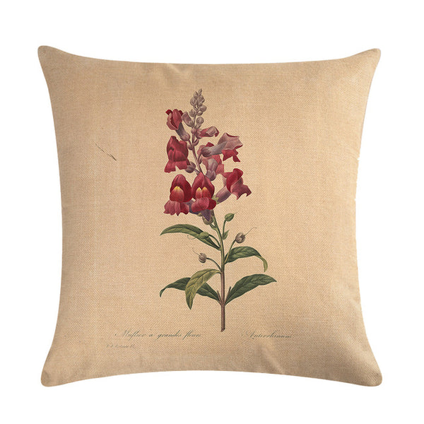 Vintage flowers Floral cushion covers Pillow case (red bells)
