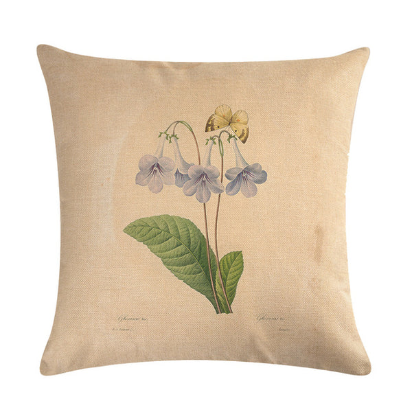 Vintage flowers Floral cushion covers Pillow case  (blue bells)