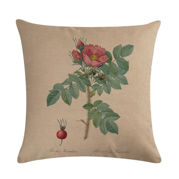 Vintage flowers Floral cushion covers Pillow case (camelia)