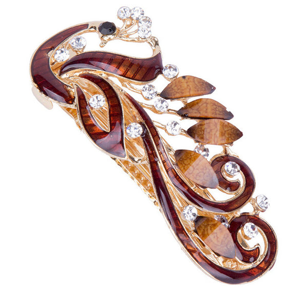 brown phoenix hair clip