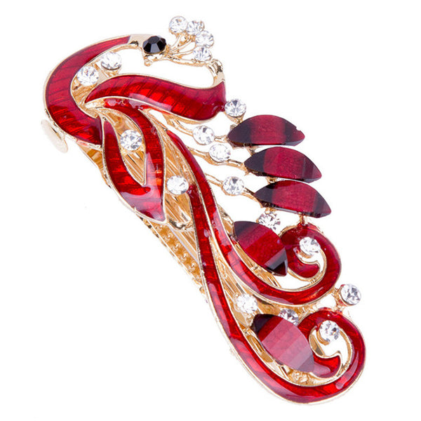 red phoenix hair barrette