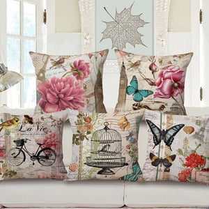 Retro butterflies floral cushion covers (full collection)