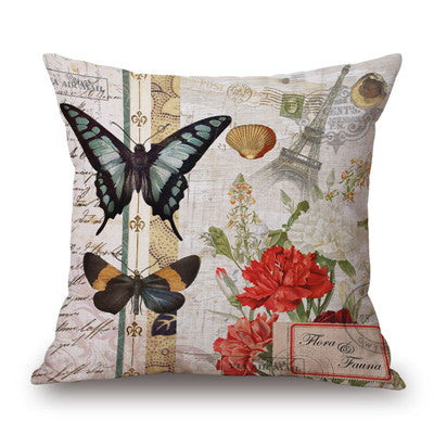Butterflies and Paris cushion covers