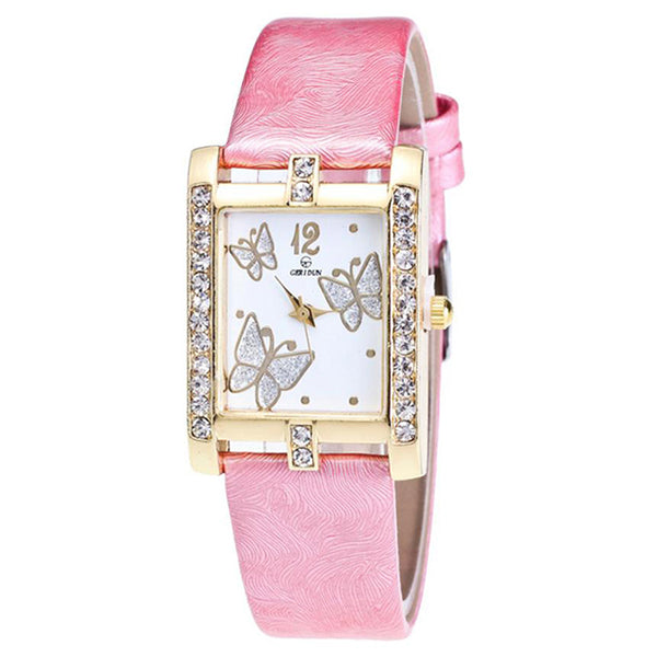Square Classic -- Butterfly watches Women watches (pink)