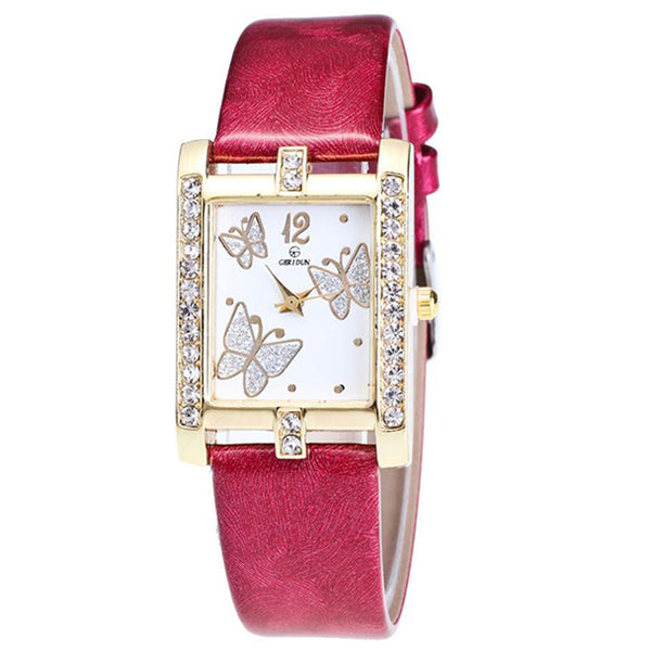 Square Classic -- Butterfly watches Women watches (red)