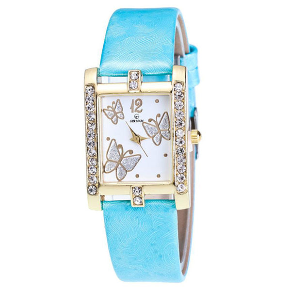 Square Classic -- Butterfly watches Women watches (sky blue)