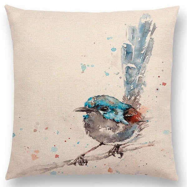 Watercolor Butterflies -- Floral cushion covers Pillow case (blue bird)