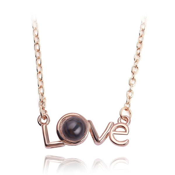 pendant in LOVE shape (rose gold)