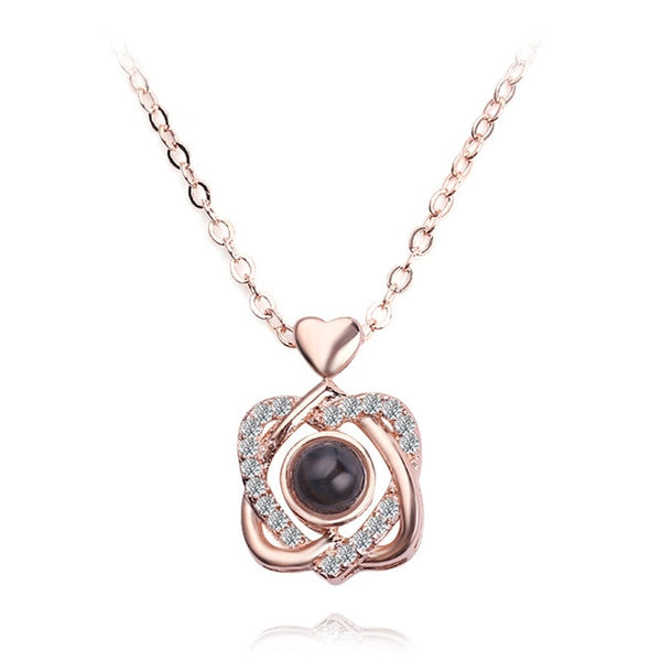 pendant in square shape (rose gold)