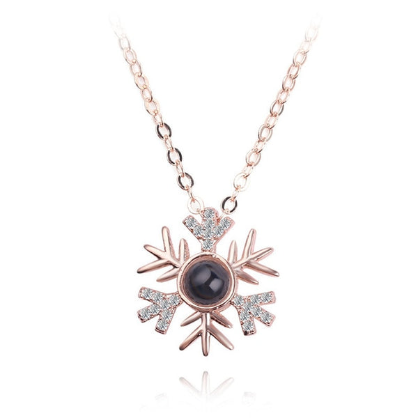 necklace pendant in snow flake shape (rose gold)