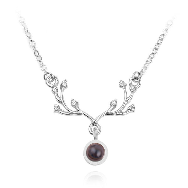 pendant in deer antler shape (silver)
