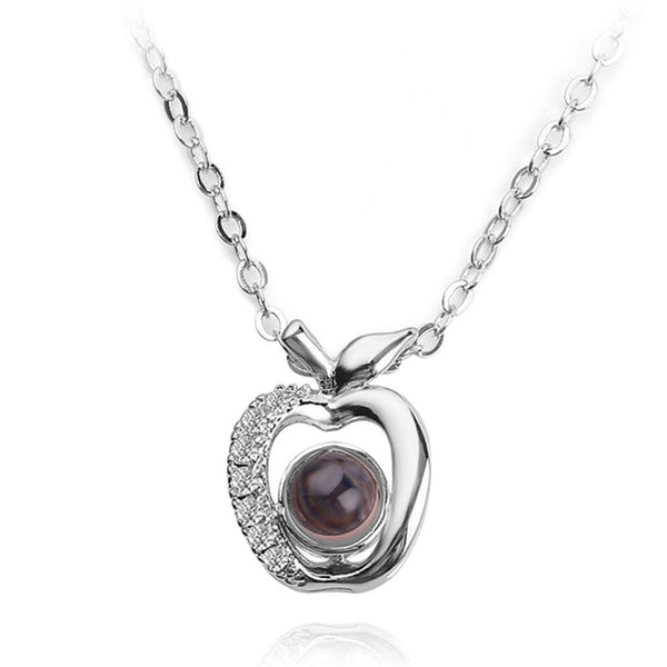 necklace pendant apple shape (silver)