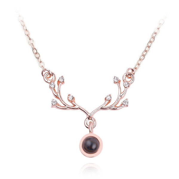 pendant in deer antler shape (rose gold)