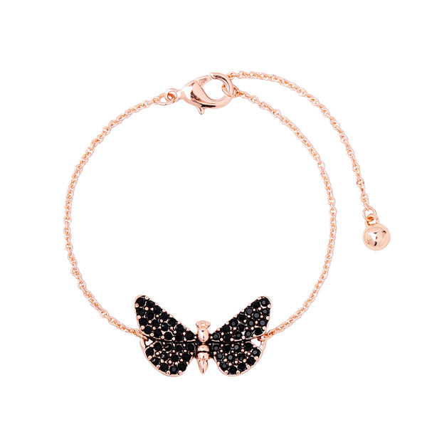 Black crystal butterfly bracelets Charm bracelets for women (main view)