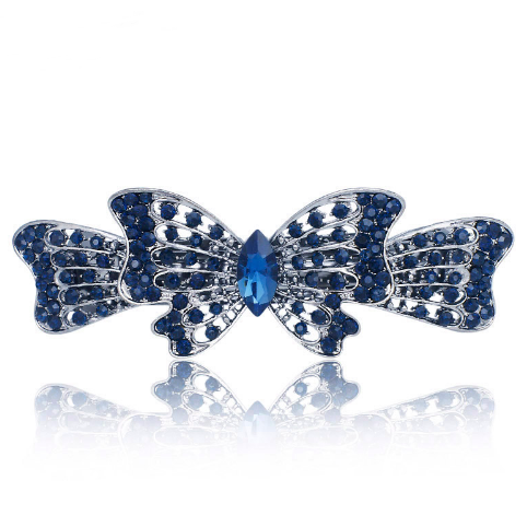 Ribbon butterfly hair clips hair barrettes (blue)