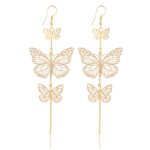 The Dancers -- Long Butterfly Dangle Earrings (main)