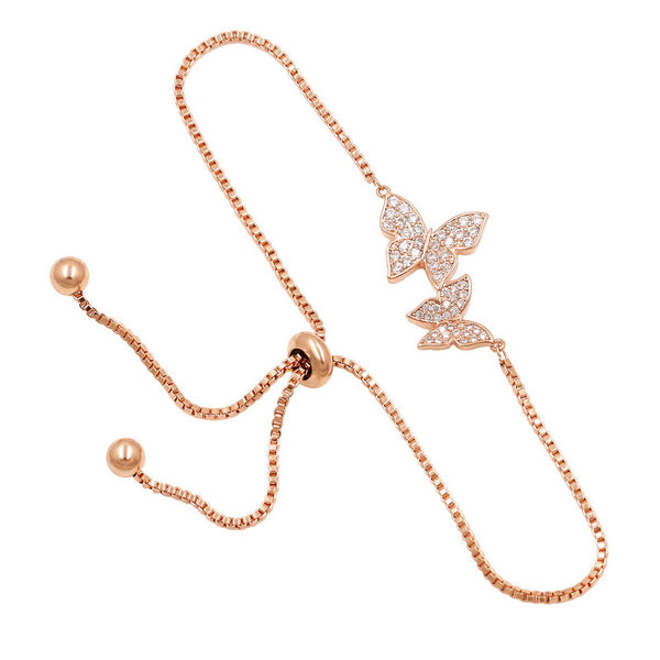 Bracelets for women Butterfly bracelets (Rose gold)