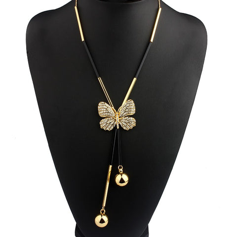 Butterfly necklace Black statement necklace for women Cheap neclace (front view)