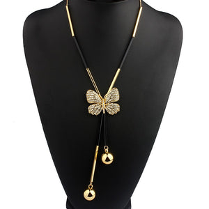Butterfly necklace Black statement necklace for women Cheap neclace (gold color)