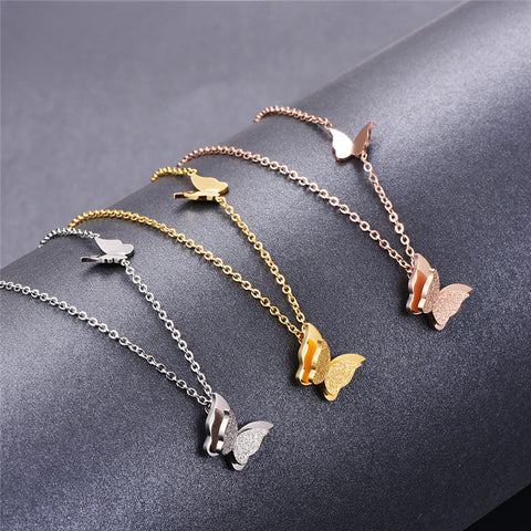 Butterfly necklace Charm necklace for women in 3 colors