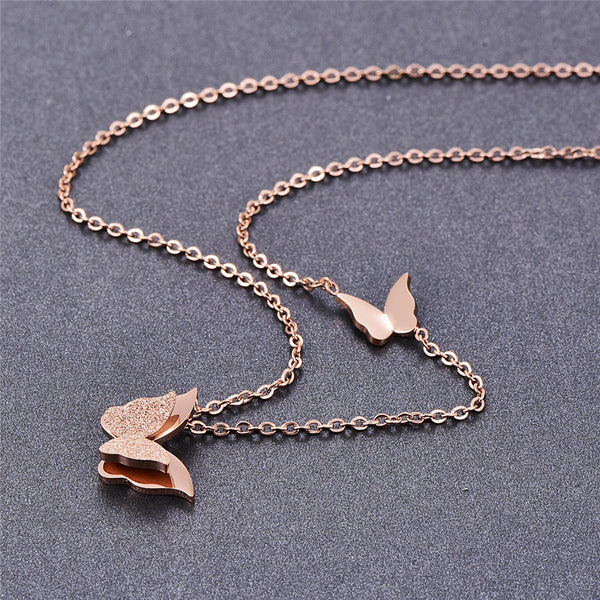 Butterfly necklace Charm necklace for women (in rose gold plating)