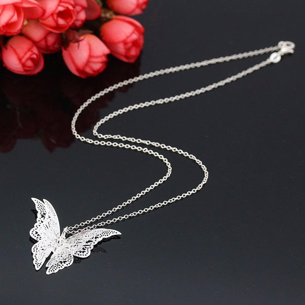 Butterfly necklace Statement necklace for women Cheap neclace (full view)