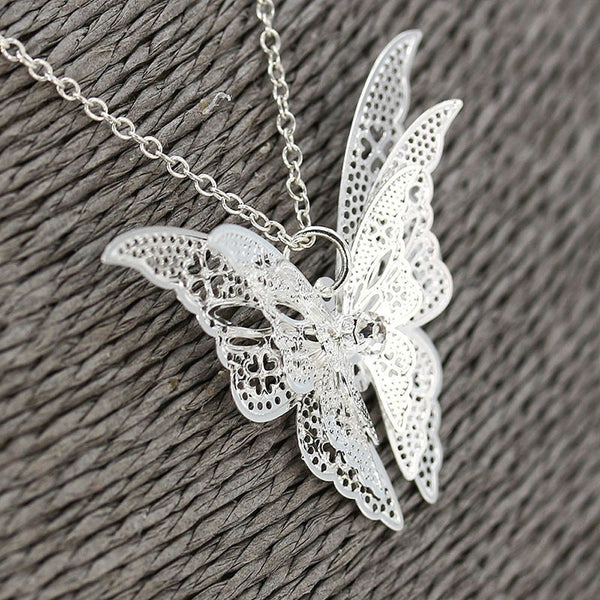 Butterfly necklace Statement necklace for women Cheap neclace (pendant side view)