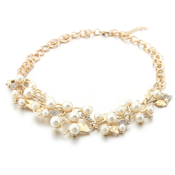 Flower necklace statement necklace for women Gold