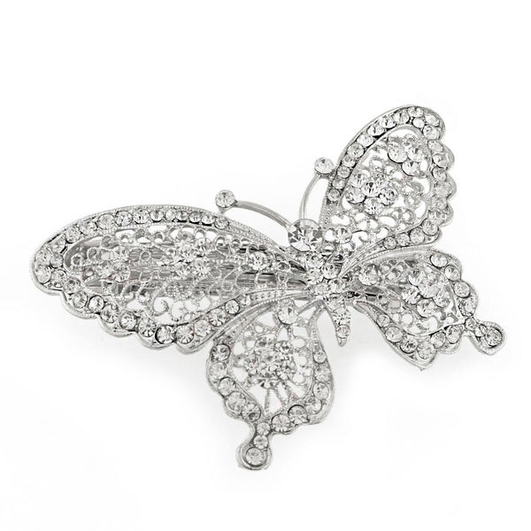 Noble blue butterfly hair clips Hair barrettes (silver)